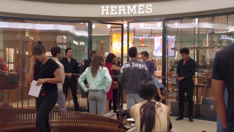 Staff-of-the-Hermes-store-preparing-rehearsing-for-the-opening-inauguration-of-a-new-store