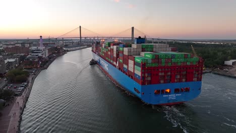Cargo-ship-enters-Savannah-port