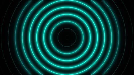 Abstrakte-Nahtlose-Schleife-Neonblauer-Konzentrischer-Kreis-Auf-Schwarzem-Hintergrund