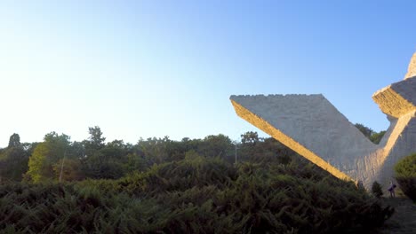 Sumarice-WW2-Monument-Pan-Left-to-Right-Golden-Hour