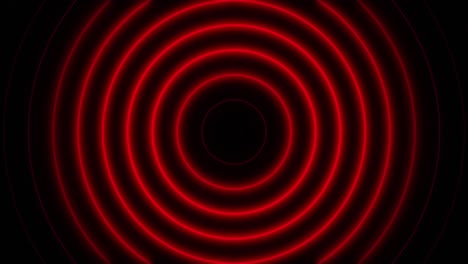 Abstract-seamless-loop-neon-red-concentric-circle-on-a-black-background