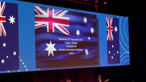 Candidates-attending-Australian-citizenship-ceremony-by-invitation-to-pledge-of-commitment-to-Australia-held-at-the-great-hall,-Brisbane-convention-and-exhibition-centre-on-Wednesday-14-September-2022