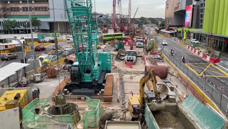 Ongoing-major-road-reconfigured-work-for-North-South-Corridor-construction-at-Novena,-Singapore