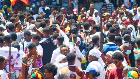 Dancing-and-celebrating-Adwa-Day-in-Adwa-Square,-Addis-Ababa,-Ethipoia