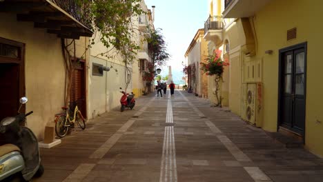 Nafplio-Street-with-Monument-in-the-Town-Square