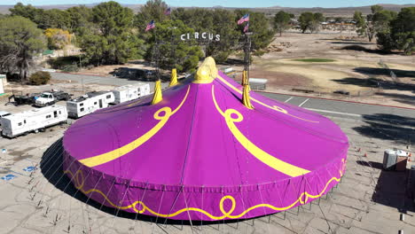 The-Ventura-Star-Circus-comes-to-the-Mojave-Desert's-California-City---aerial-view-of-the-purple-tent