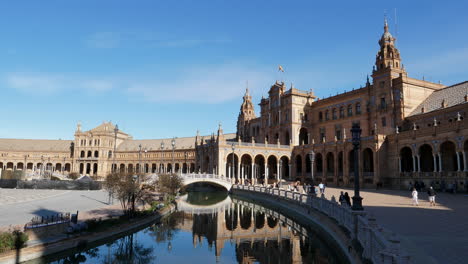 Government-Offices-And-Research-Institute-Building-At-The-Plaza-de-Espana-In-Sevilla,-Spain