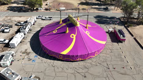 Ventura-Star-Circus-big-top-tent---descending-tilt-up-aerial-view