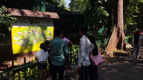 A-Tourist-Guide-Showing-A-Map-Of-The-Veermata-Jijabai-Bhonsale-Udyan-Byculla-Zoo-To-Visitors-At-Rani-Baug-Victoria-Garden