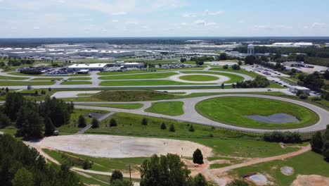 A-drone-shot-showing-off-the-test-track-at-BMW's-performance-facility-in-Greer,-SC