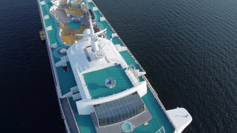 Drone-View-of-Upper-Deck-and-Swimming-Pools-of-a-Luxury-Cruise-Ship