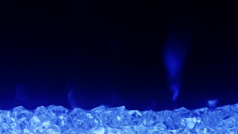 Motion-shot-of-fake-wood-blue-fire-flame