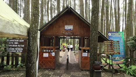 Yogyakarta,-Indonesia---Nov-25,-2022-:-Mangunan-pine-forest-tour-ticket-counter
