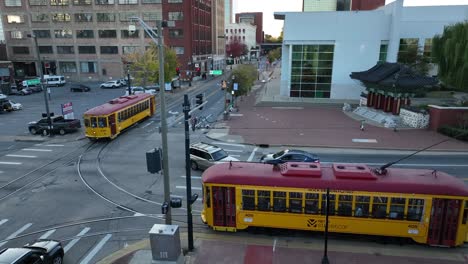 Trolley-metro-street-car-in-downtown-Little-Rock
