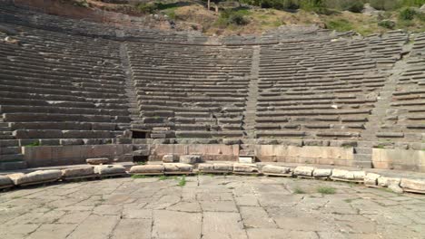 Ancient-Theater-of-Delphi-Archaeological-Site-is-the-largest-structure-in-the-Temple-of-Apollo-and-forms-an-integral-part-of-it,-directly-connected-to-the-myths-and-cult-of-the-god