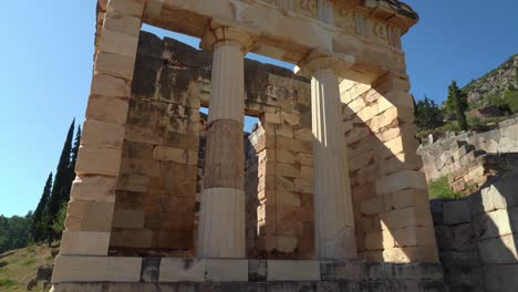 Ancient-Treasury-of-Athenians-in-Delphi-Archaeological-Site-on-Sunny-Day
