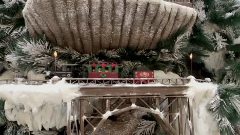 Exhibición-De-Tren-De-Juguete-De-Navidad-Para-Vacaciones-De-Invierno