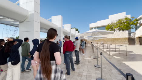 Visitors-at-the-Getty-Center-Museum-waiting-to-enter-the-tram-to-take-them-to-the-Parking-garage