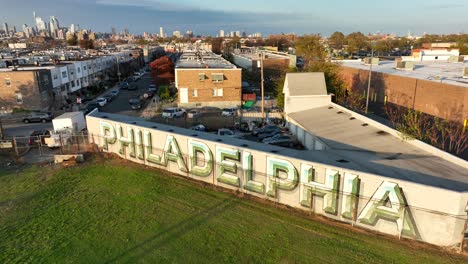 Philadelphia-zeichen-In-Grüner-Phila-Eagles-schriftart