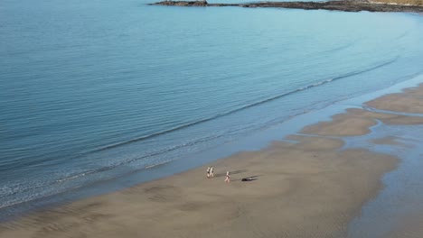 Calm-seas-and-swimmers-on-a-sandy-beach