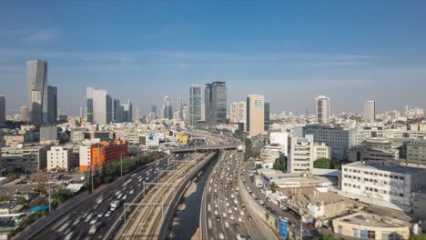 Hiperlapso-Del-Día-Del-Atasco-De-Tráfico-De-Las-Autopistas-Ayalon---Tel-Aviv