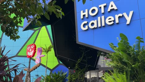 Iconic-landmark-of-gold-coast,-exterior-shot-of-HOTA-Gallery,-home-of-the-arts-in-surfers-paradise,-Queensland,-Australia