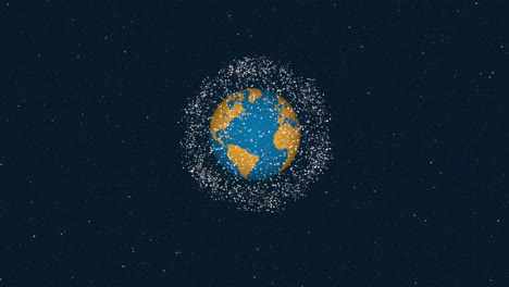 Satellites-orbiting-Earth,-Seamless-loop