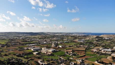 Aerial-drone-hyperlapse-video-from-Malta,-Gharghur-and-surroundings
