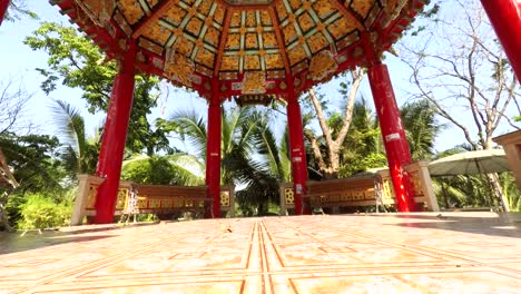 A-beautiful-chinese-peergoda-in-Lumpini-park-Bangkok-Thailand