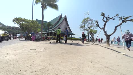 área-De-La-Playa-De-Pattaya-Numerosas-Escenas-De-Lapso-De-Tiempo