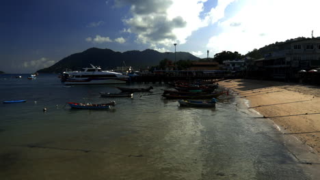 Looking-at-small-boats-at-the-harbor-in-Thailand