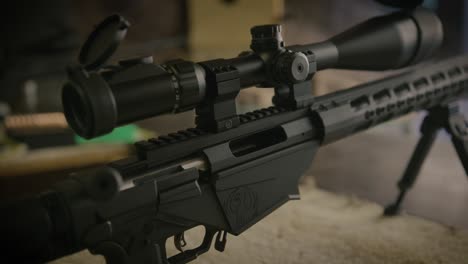 Scope-and-middle-section-of-Ruger-precision-rifle-close-up