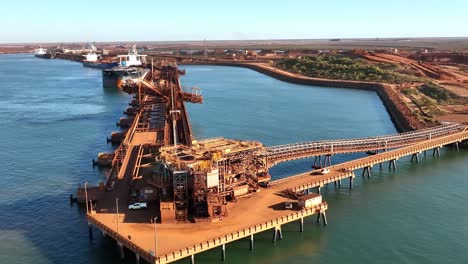 A-large-ship-docked-in-Port-Headland-filling-with-Iron-Ore-for-international-export