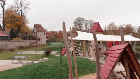 aerial-drone-flies-low-over-the-playground-close-up-panorama