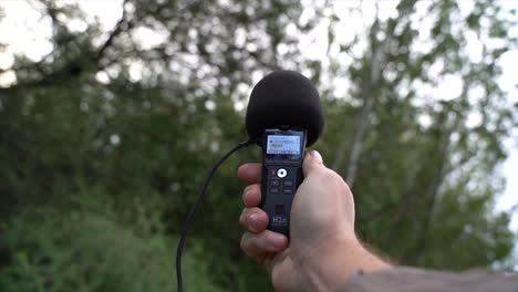 Sound-Recorder-Outdoors-In-Hand