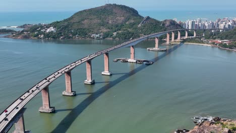 Panning-wide-view-of-famous-third-bridge-at-town-of-Vitoria-state-of-Espirito-Santo-Brazil