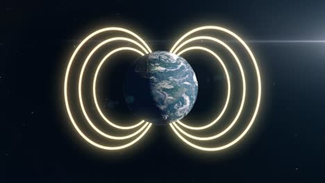 Planet-Erde-Im-Weltraum-Mit-Glühendem-Magnetfeld