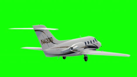 Light-Aircraft---Private-Jets---NetJets-on-Green-Screen-With-Alpha-Matte