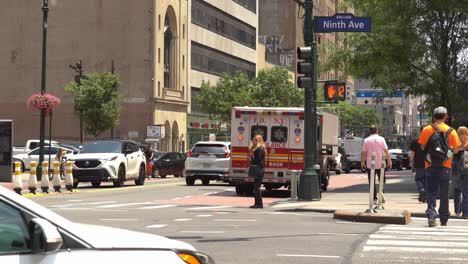 Ambulance-on-a-busy-street-in-Manhattan