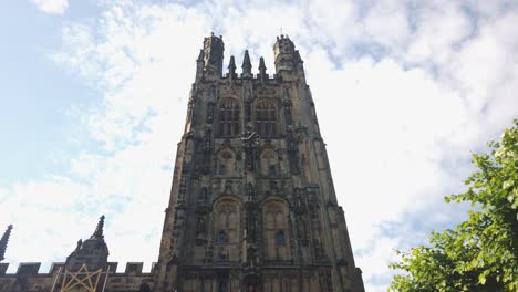 The-tower-of-St-Giles-in-Wrexham,-Wales