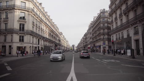 Traffic-on-Rue-de-Rennes-in-Paris-4K-Wide-Shot