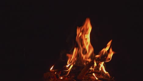 Blazing-Bonfire-On-Outdoor-Isolated-Against-Dark-Background