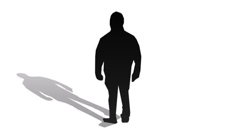The-Man-Standing-Wearing-A-Hoodie-And-His-Shadow-Moving-Around-Him-With-White-Background-Animation