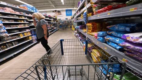 POV-while-pushing-a-cart-through-Walmart-in-pet-section