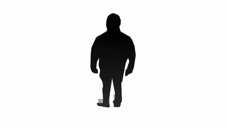 Silhouette-of-a-lonely-man-with-shadow-rotation-on-white-background-animation