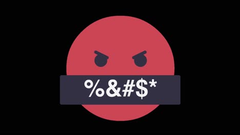 Animated-Cursing-Emoji-Angry-Emoticon-Black-Screen-4K