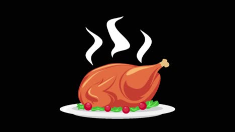Animated-Thanksgiving-Turkey-Steaming-Black-Screen-4K