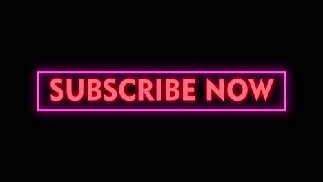 Retro-Neon-Lamp-Subscribe-Now-Sign-Animated-Message-on-Dark-Brick-Wall-Background