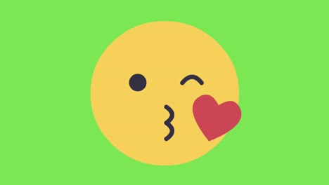 Besos-Emoji-Amor-Emoticon-Pantalla-Verde-4k