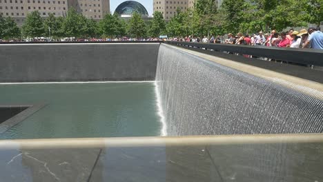 New-York-Twin-Towers-Memorial-Fountain-water-over-Rt